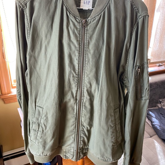 Men’s GAP Olive Green Bomber Jacket L - Picture 2 of 10